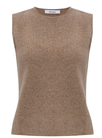 MAX MARA Wool-Cashmere Blend Sleeveless Fine Knit Sweater