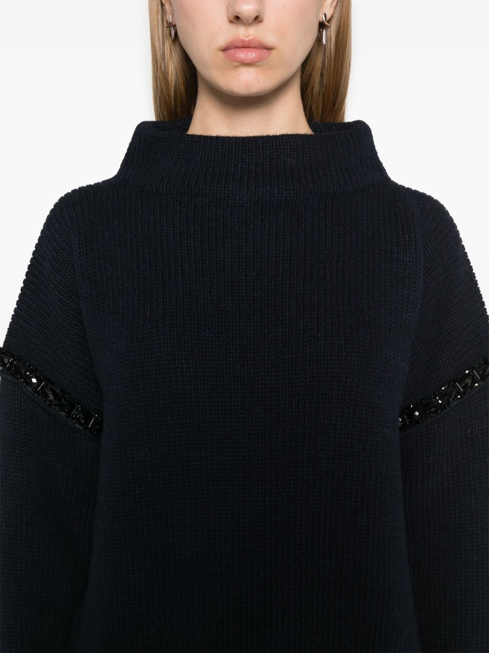 MAX MARA Pure Wool Chunky Knit High Neck Sweater