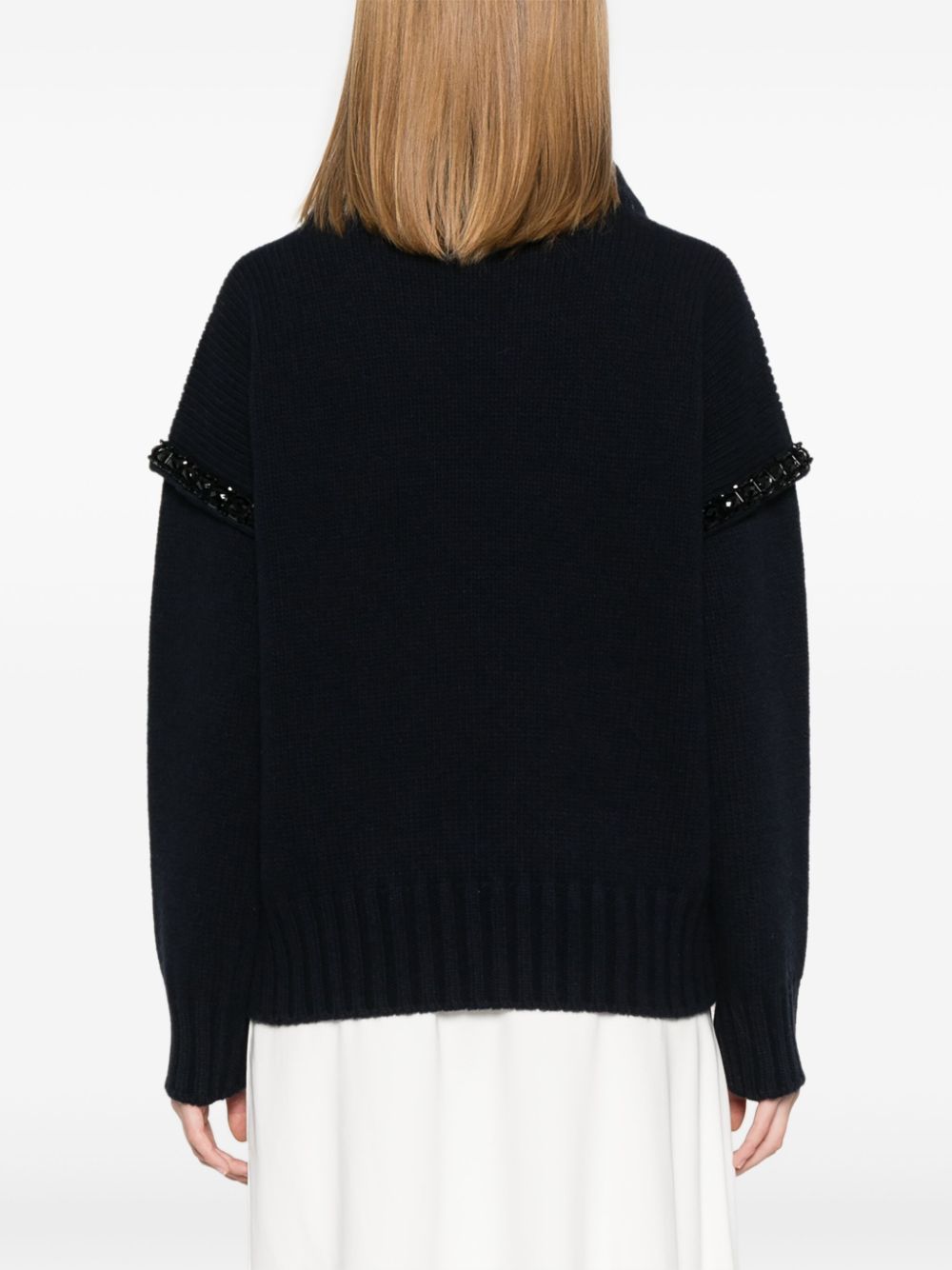 MAX MARA Pure Wool Chunky Knit High Neck Sweater