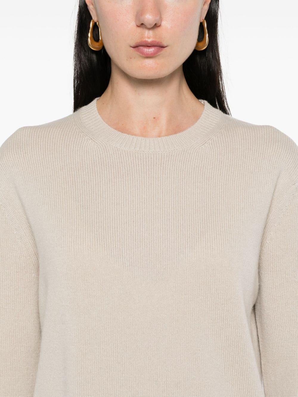 MAX MARA Pure Cashmere Sweater - Crew Neck, Long Sleeves, Ribbed Cuffs and Hem