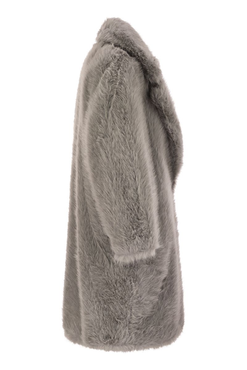 MAX MARA SPORTMAX Oversized Faux Fur Jacket with Statement Collar