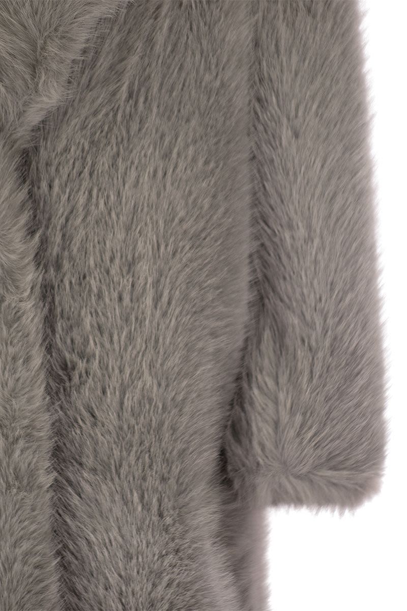 MAX MARA SPORTMAX Oversized Faux Fur Jacket with Statement Collar