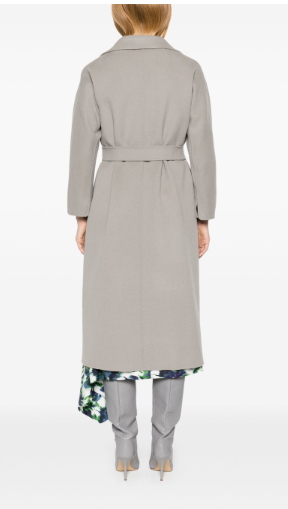 S MAX MARA Medium Length Women's Wool Coat with Detachable Waist Belt