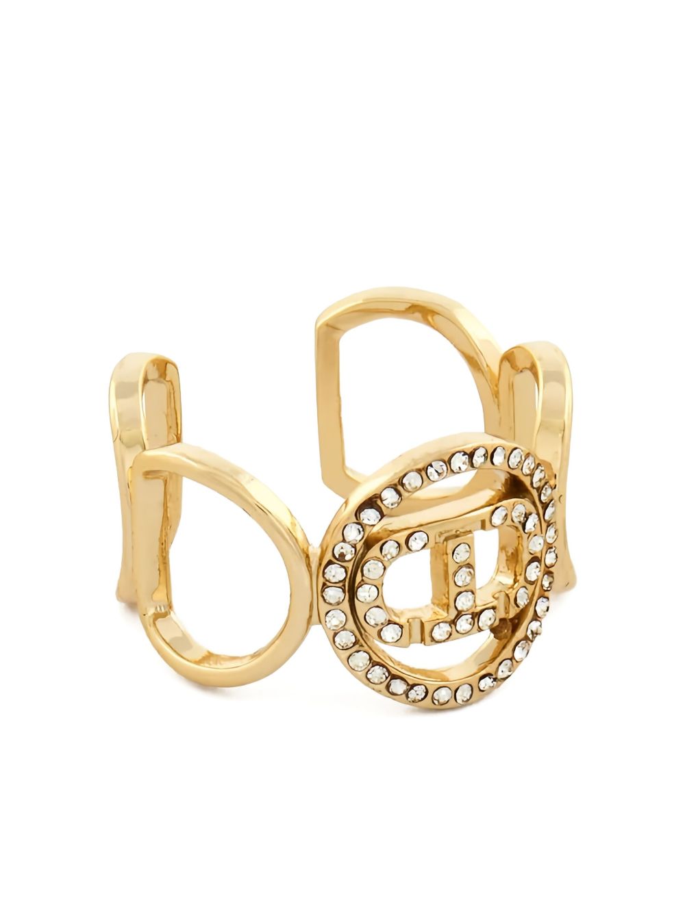 TWIN-SET Gold Open Band Ring with Cut-Out Details