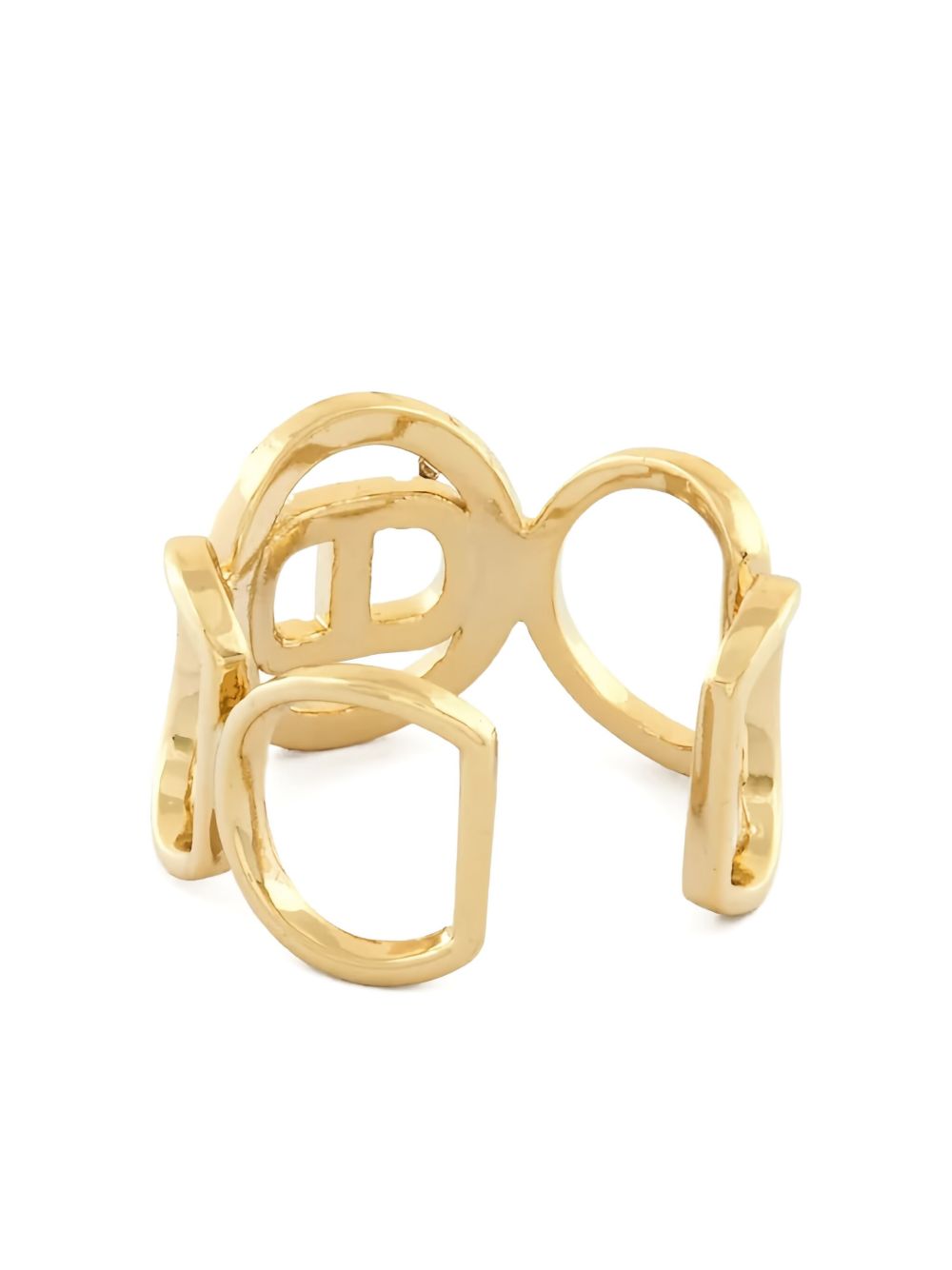TWIN-SET Gold Open Band Ring with Cut-Out Details
