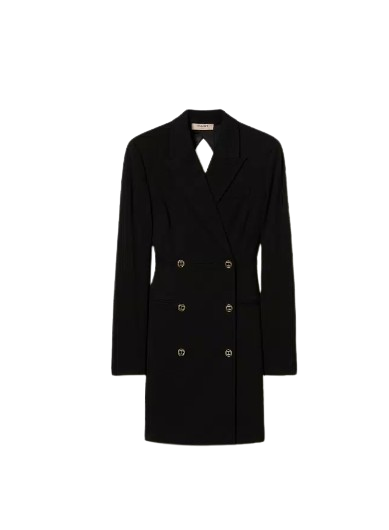 TWIN-SET Mini Double-Breasted Thigh-Length Jacket