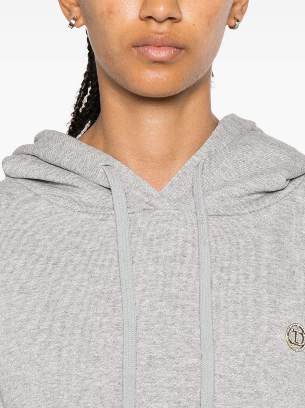 TWIN-SET Medium Hoodie with Logo - Women's Fashion