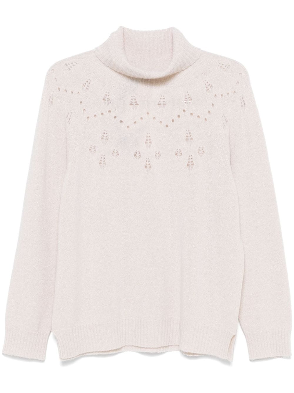 TWIN-SET Women's Roll Neck Sweater with Lurex Detailing