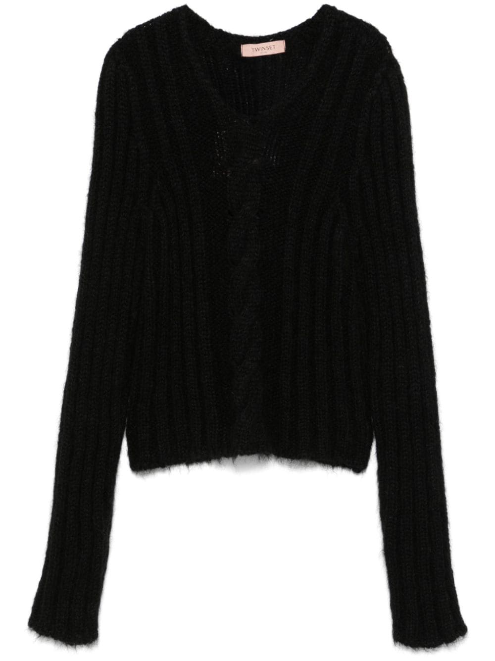 TWIN-SET Wool Blend V-Neck Sweater