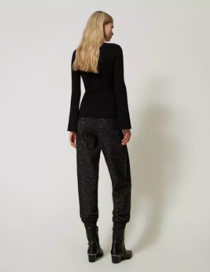 TWIN-SET Luxurious Wool-Cashmere Blend Trousers for Women