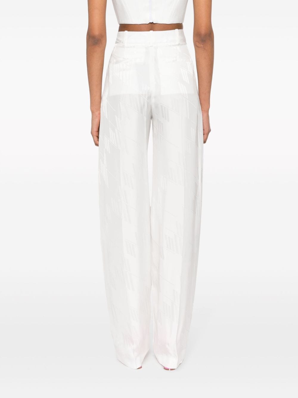 THE ATTICO Satin Jacquard Logo Trousers