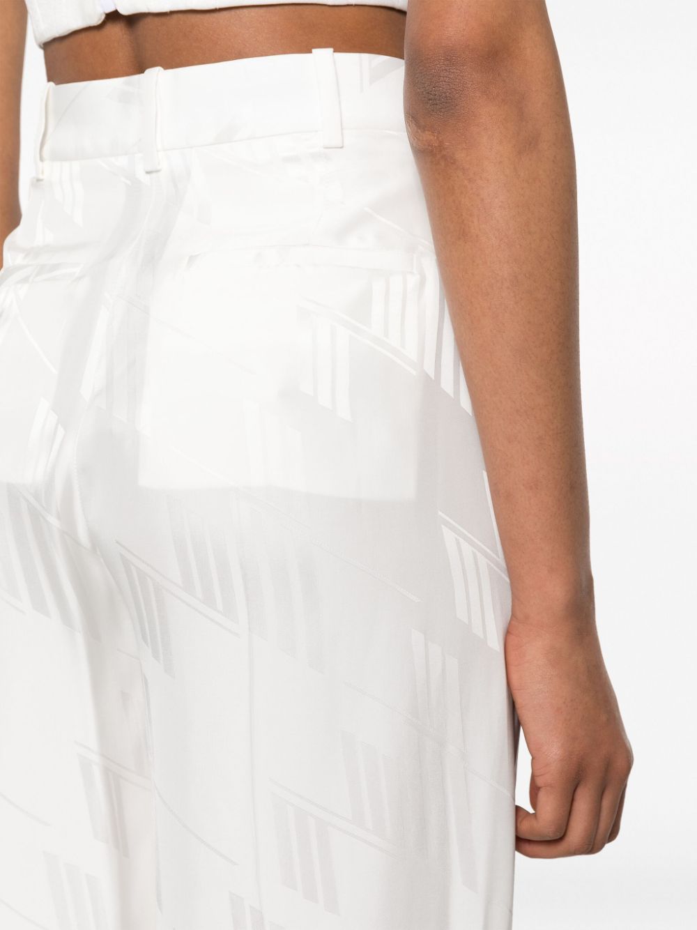 THE ATTICO Satin Jacquard Logo Trousers