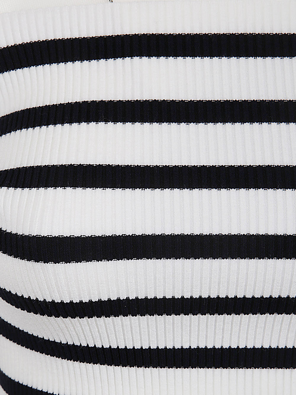 JEAN PAUL GAULTIER Ribbed Mariniere Pullover with Transparent Window Detail