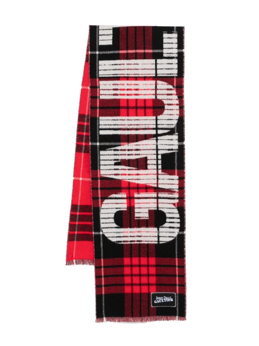 JEAN PAUL GAULTIER Tartan Wool Scarf with Logo