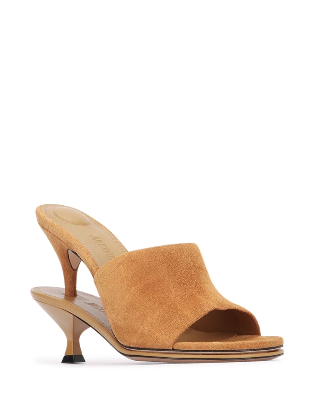 JACQUEMUS 100% Leather Flat Sandals with Sculpted Heel