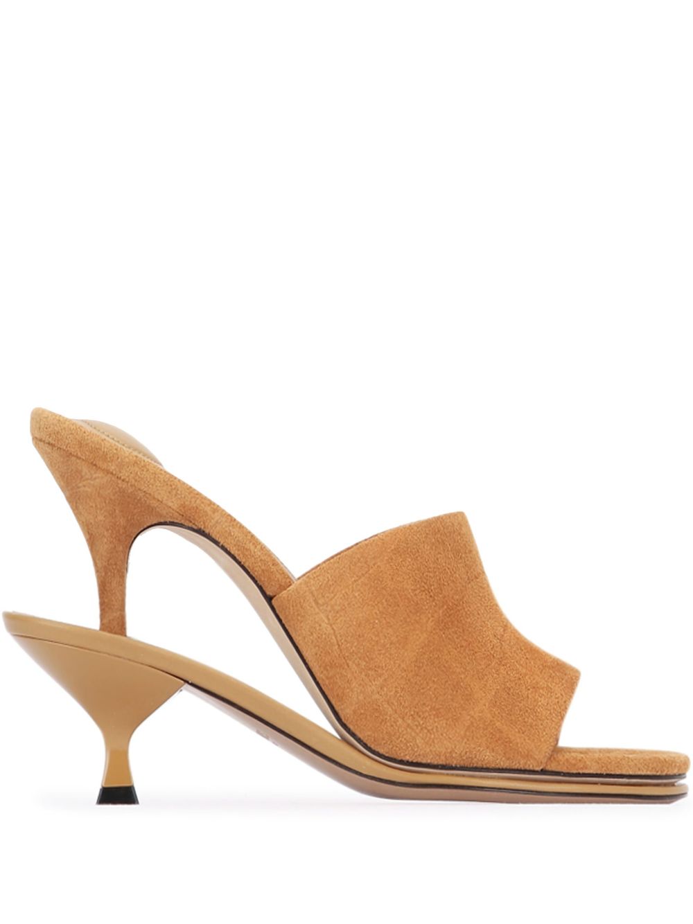 JACQUEMUS 100% Leather Flat Sandals with Sculpted Heel