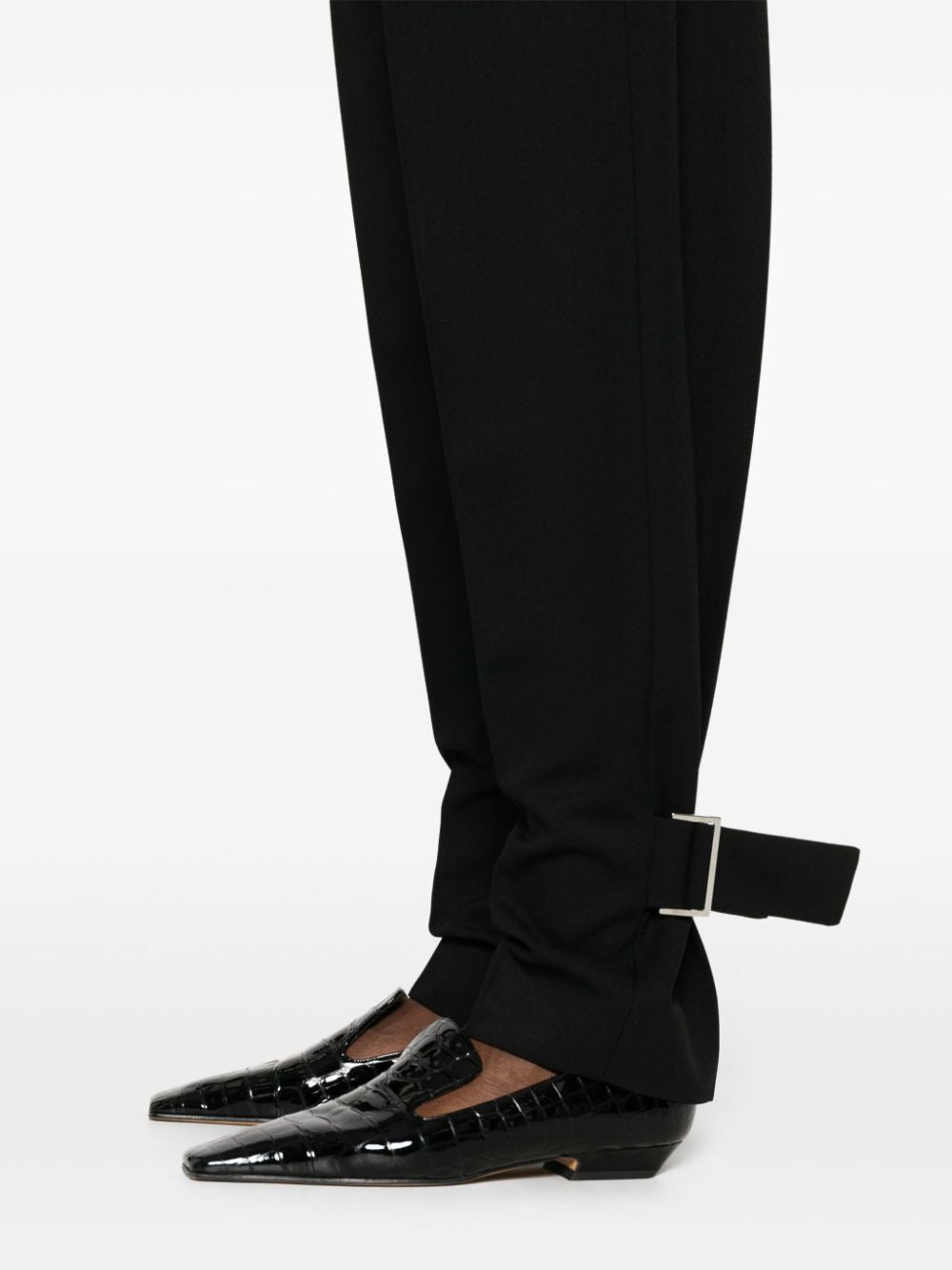 TOTEME Extra-Long Wool Pants with Adjustable Buckle