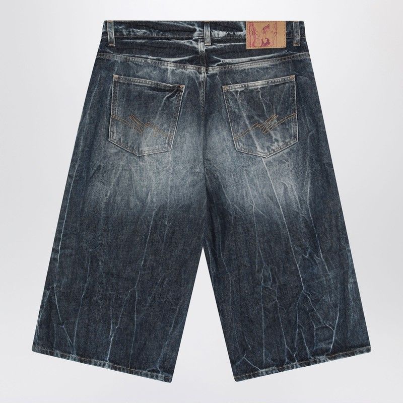 MARTINE ROSE Men's Bermuda Shorts in Acid Wash Denim