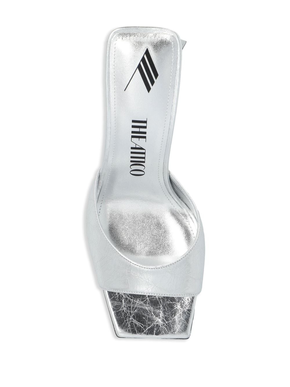 THE ATTICO Mini Leather Flat Sandals with Sculpted Heel