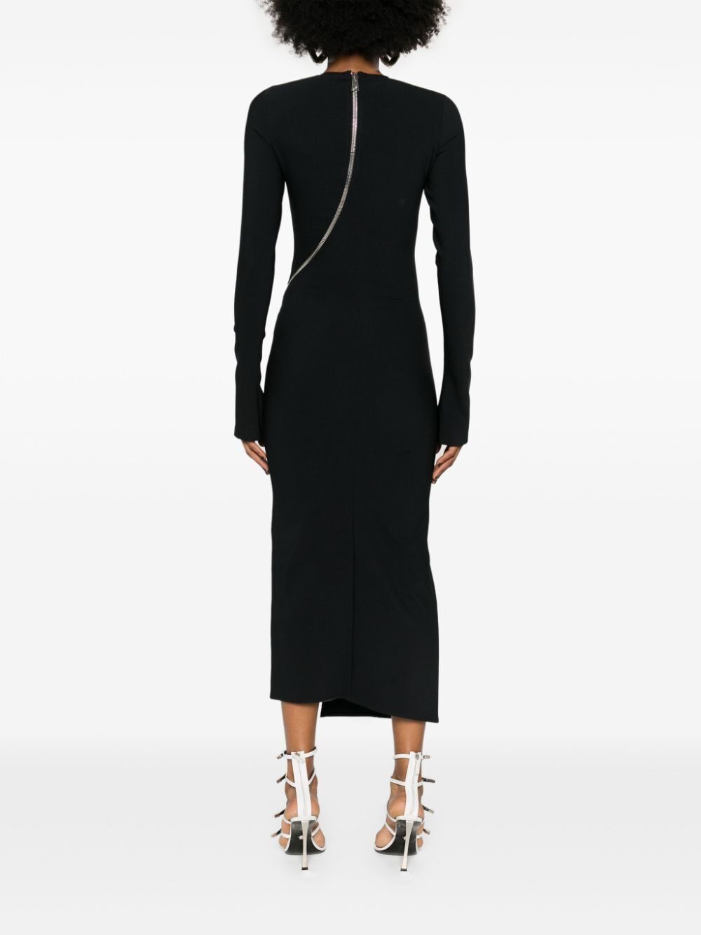 THE ATTICO Elegant Midi Dress with Exposed Zip Detail