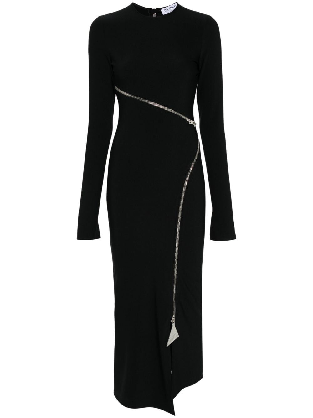 THE ATTICO Elegant Midi Dress with Exposed Zip Detail