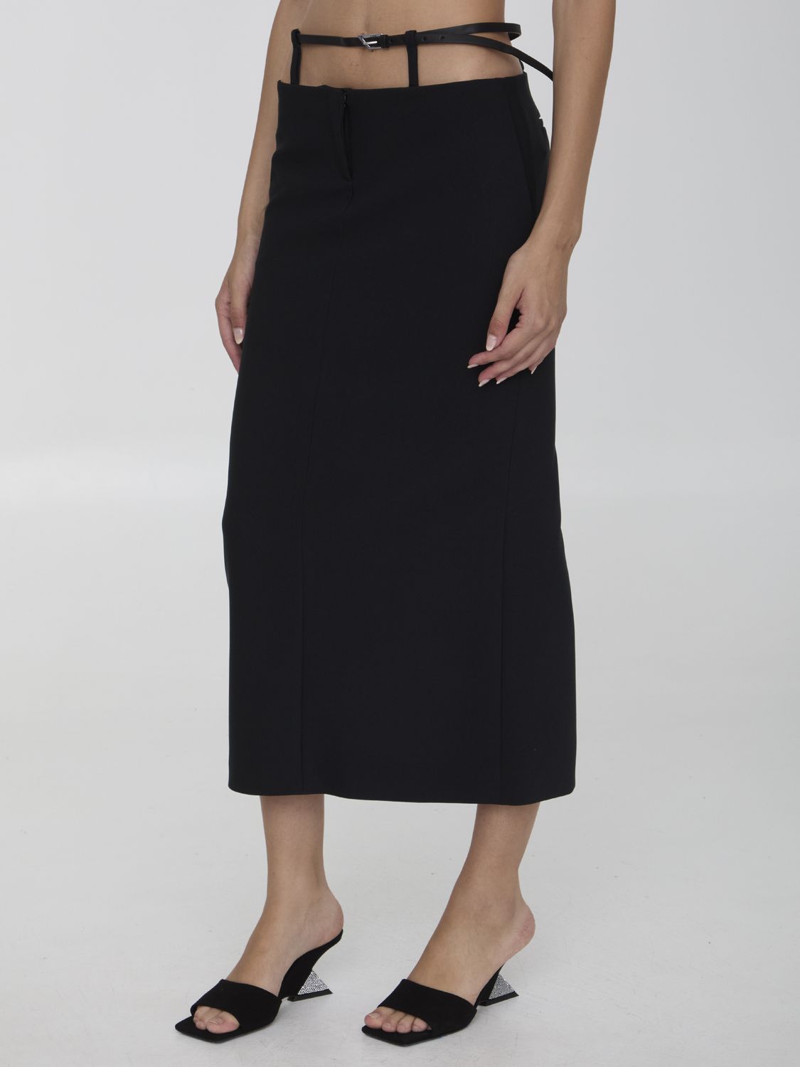 THE ATTICO MIDI SKIRT with Buckle Detail