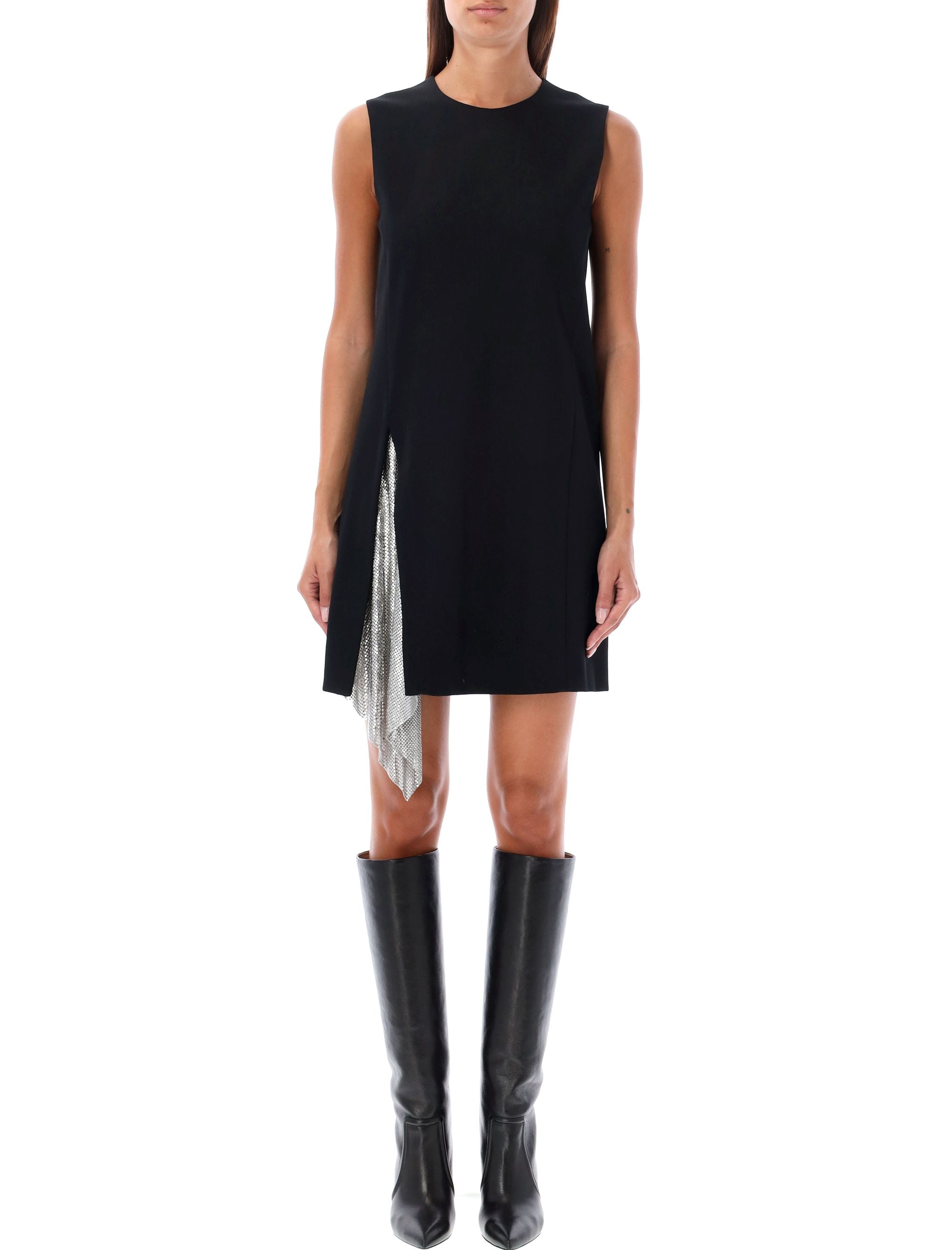 VERSACE Chic Metal Mesh Insert Shift Mini Dress - Size 40