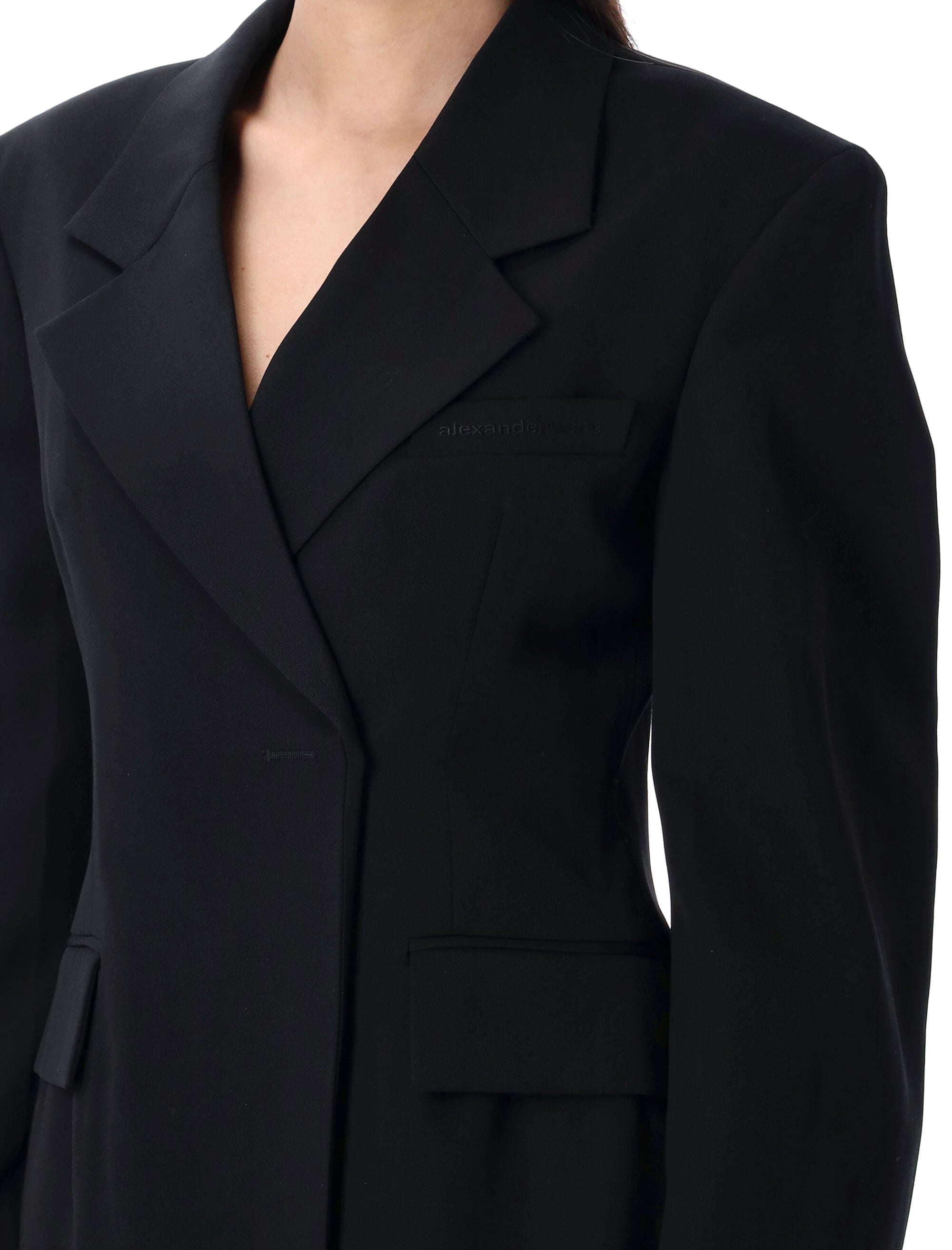 ALEXANDER WANG Chic Asymmetric Blazer Minidress Size 6