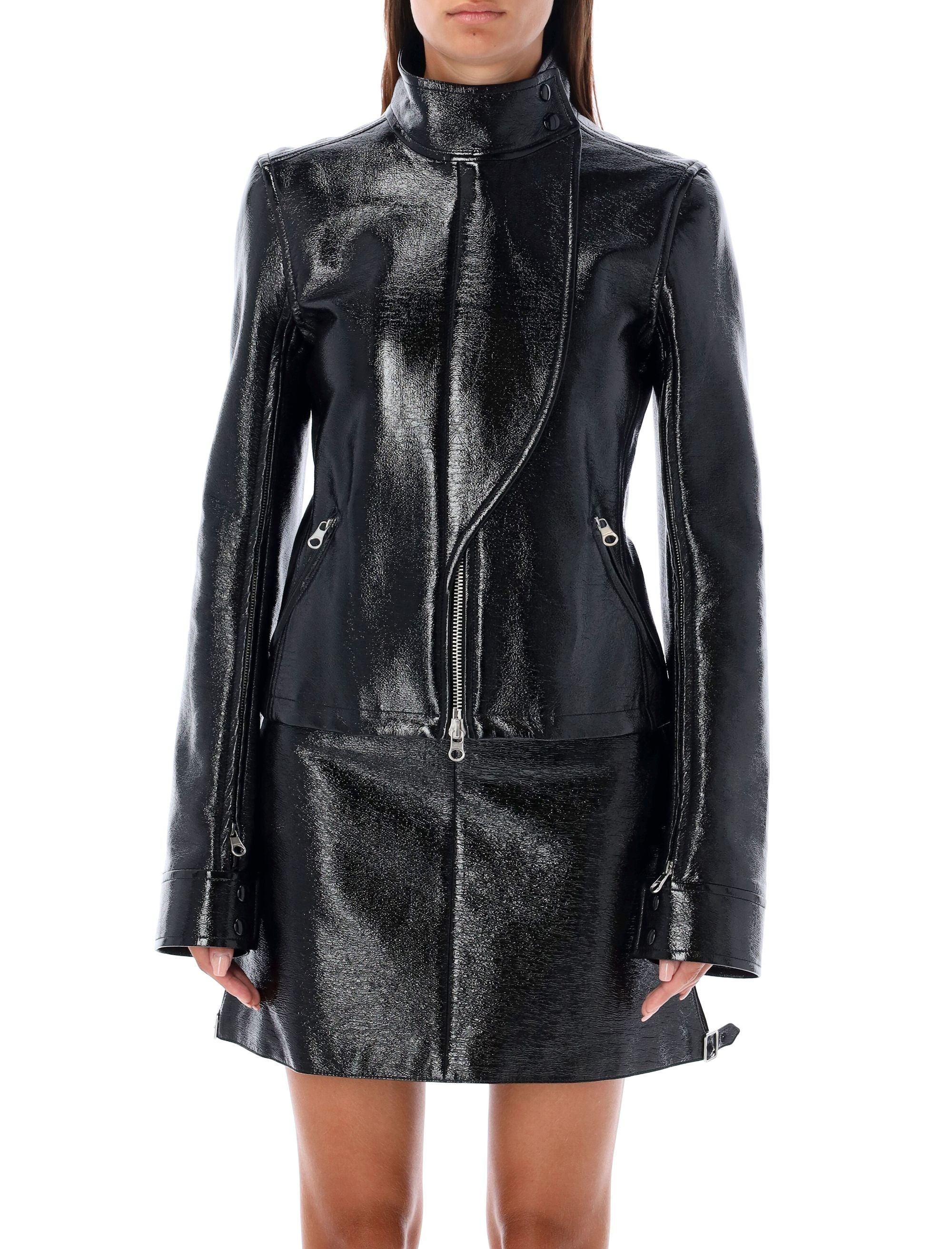 COURREGÈS Tailored Motorcycle Vinyl Jacket - Size 36