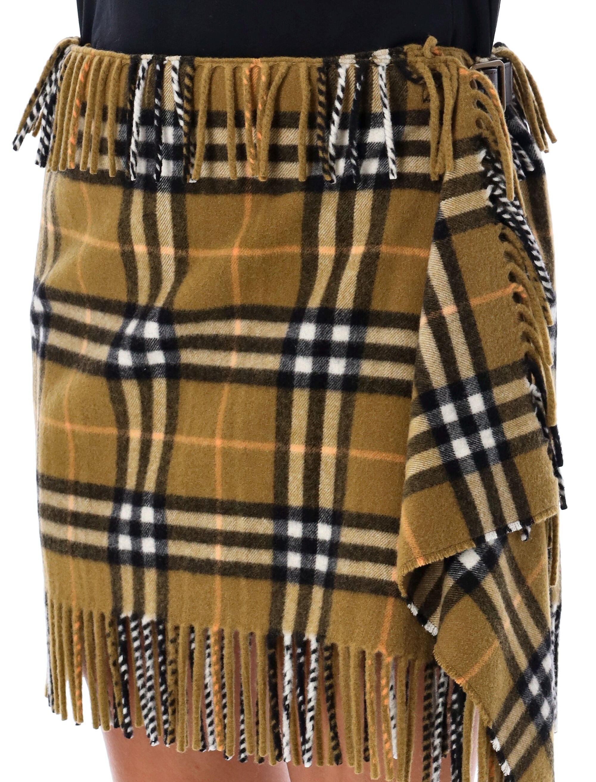 BURBERRY Check Scarf Mini Skirt - Women's Fashion