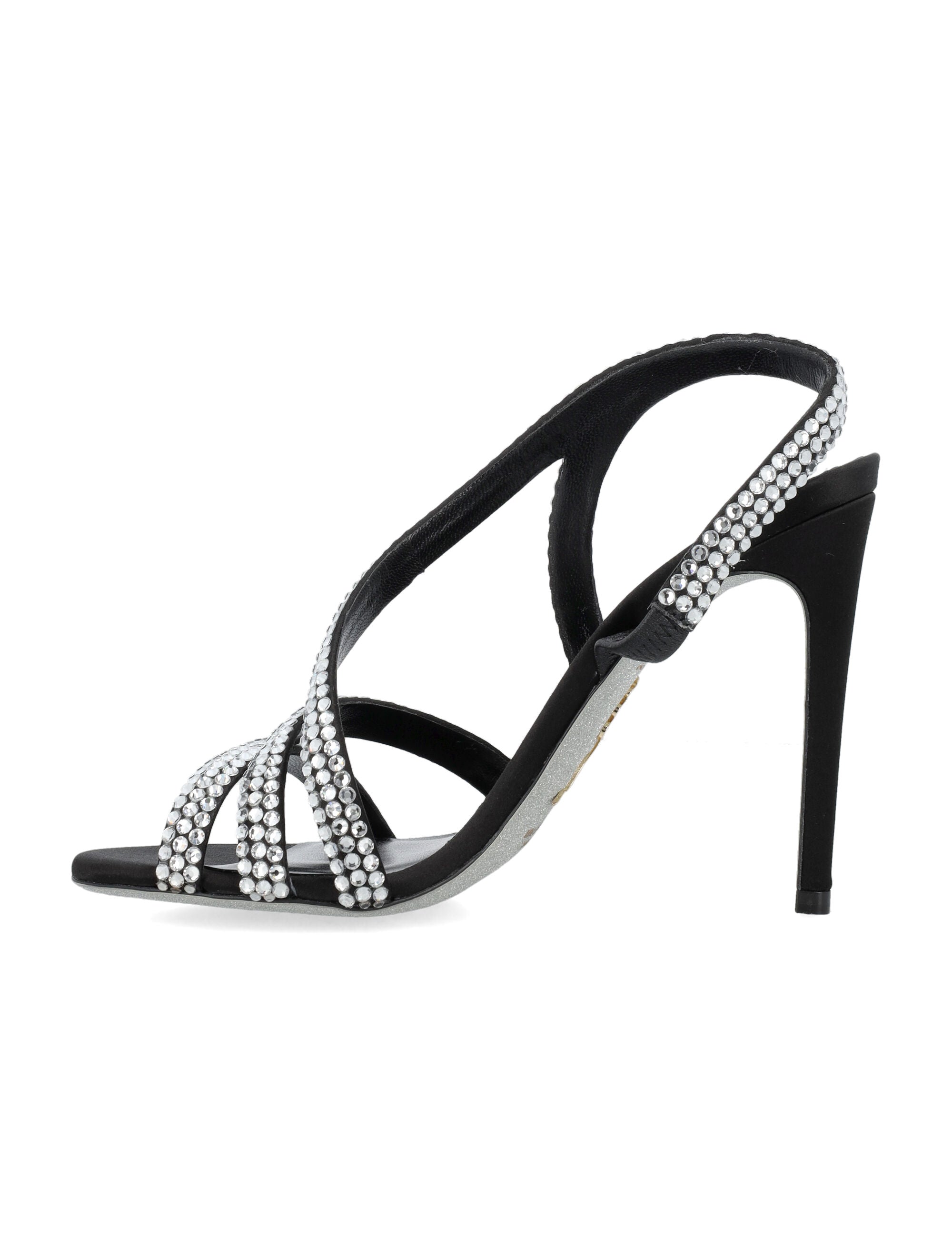 RENE CAOVILLA Crystal-Embellished Stiletto Sandal with Open Toe Design - 10.5cm Heel