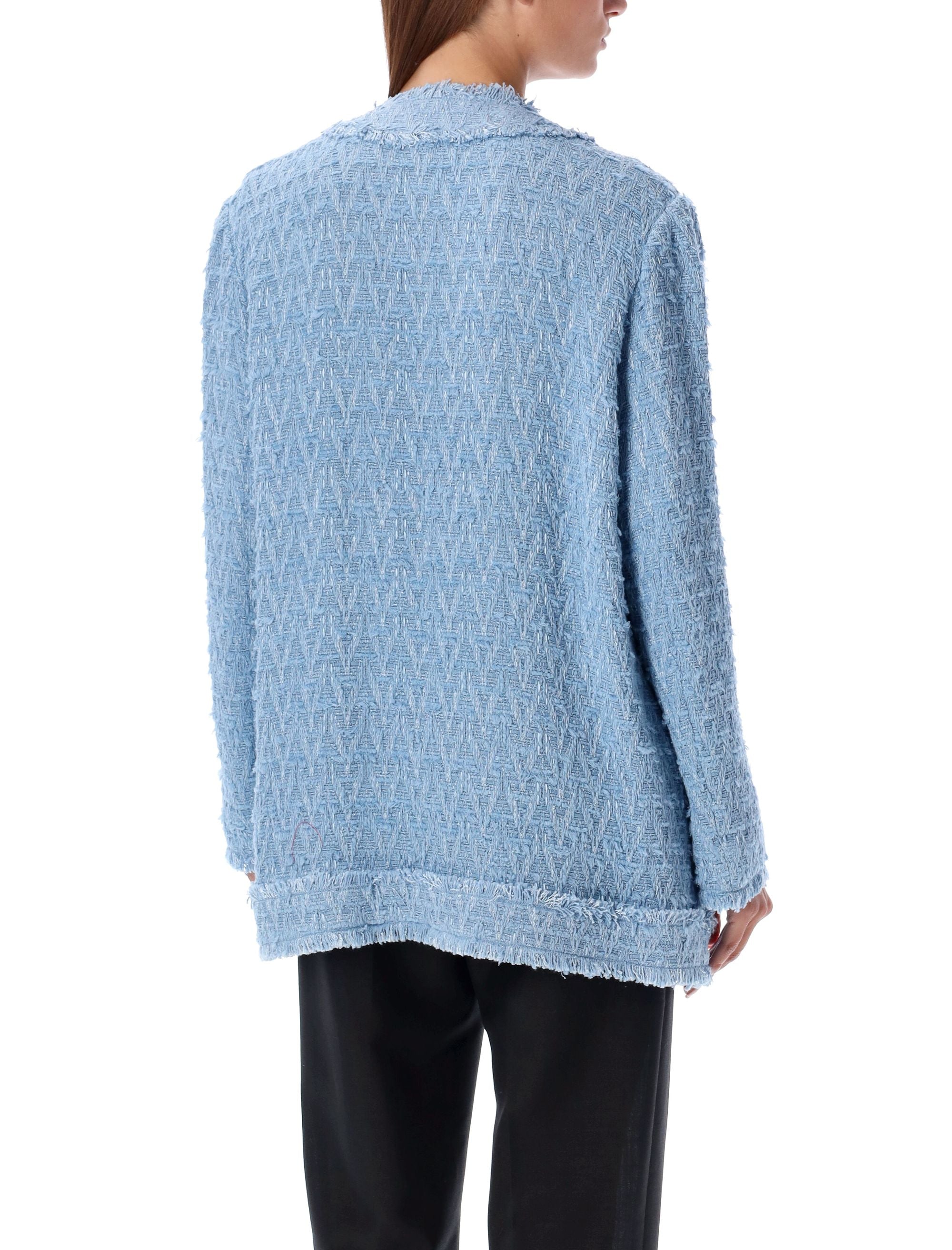 DOLCE & GABBANA Women’s Regular Fit Tweed Jacket with Four Pockets