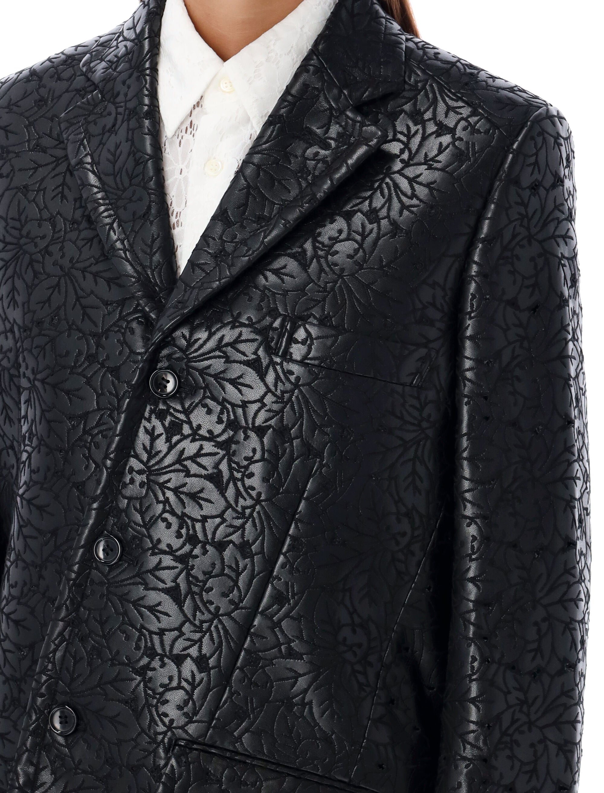 COMME DES GARÇONS Floral Embossed Pattern Blazer - Size S
