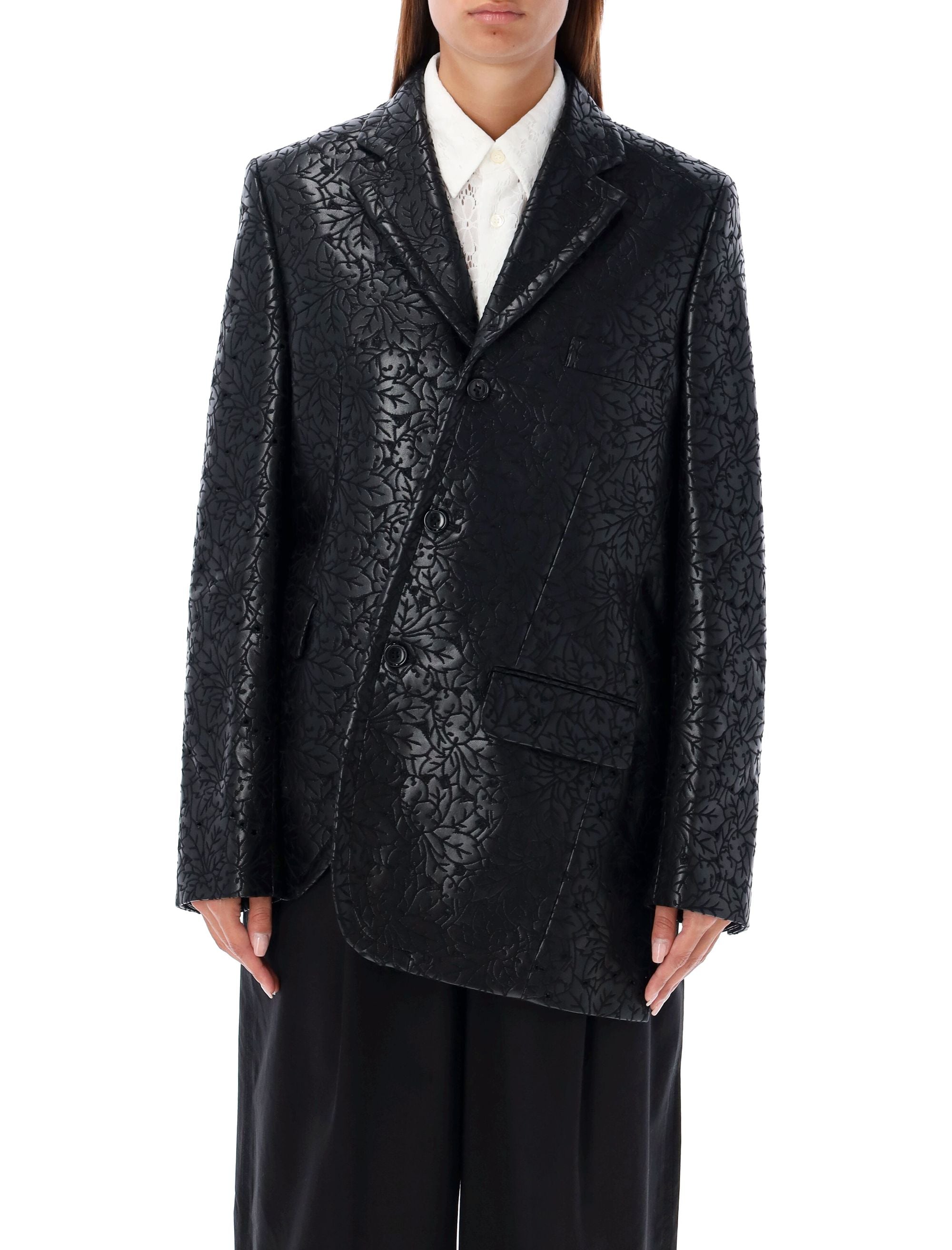 COMME DES GARÇONS Floral Embossed Pattern Blazer - Size S