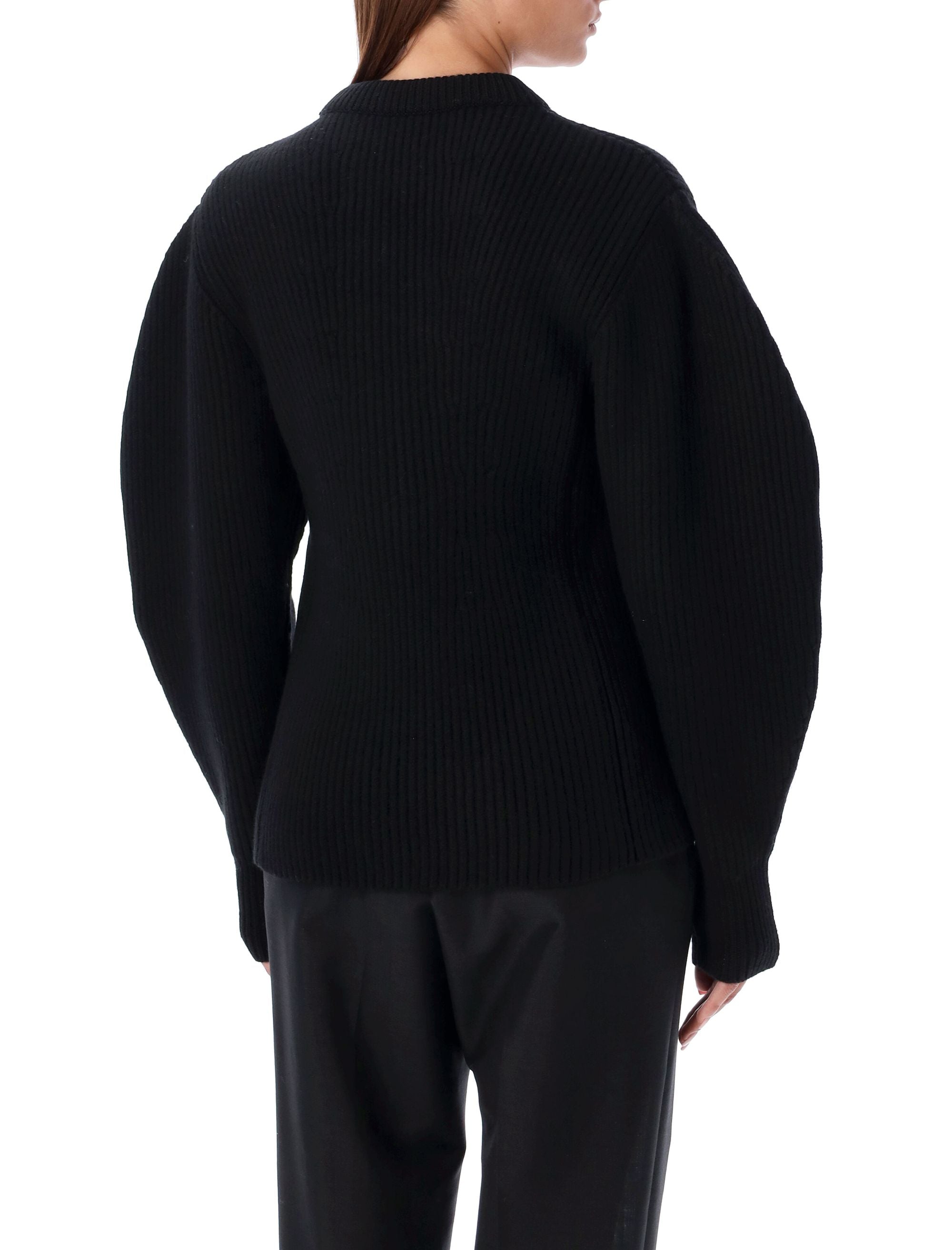 JIL SANDER Fisherman Sweater with Balloon Sleeves - Size 34