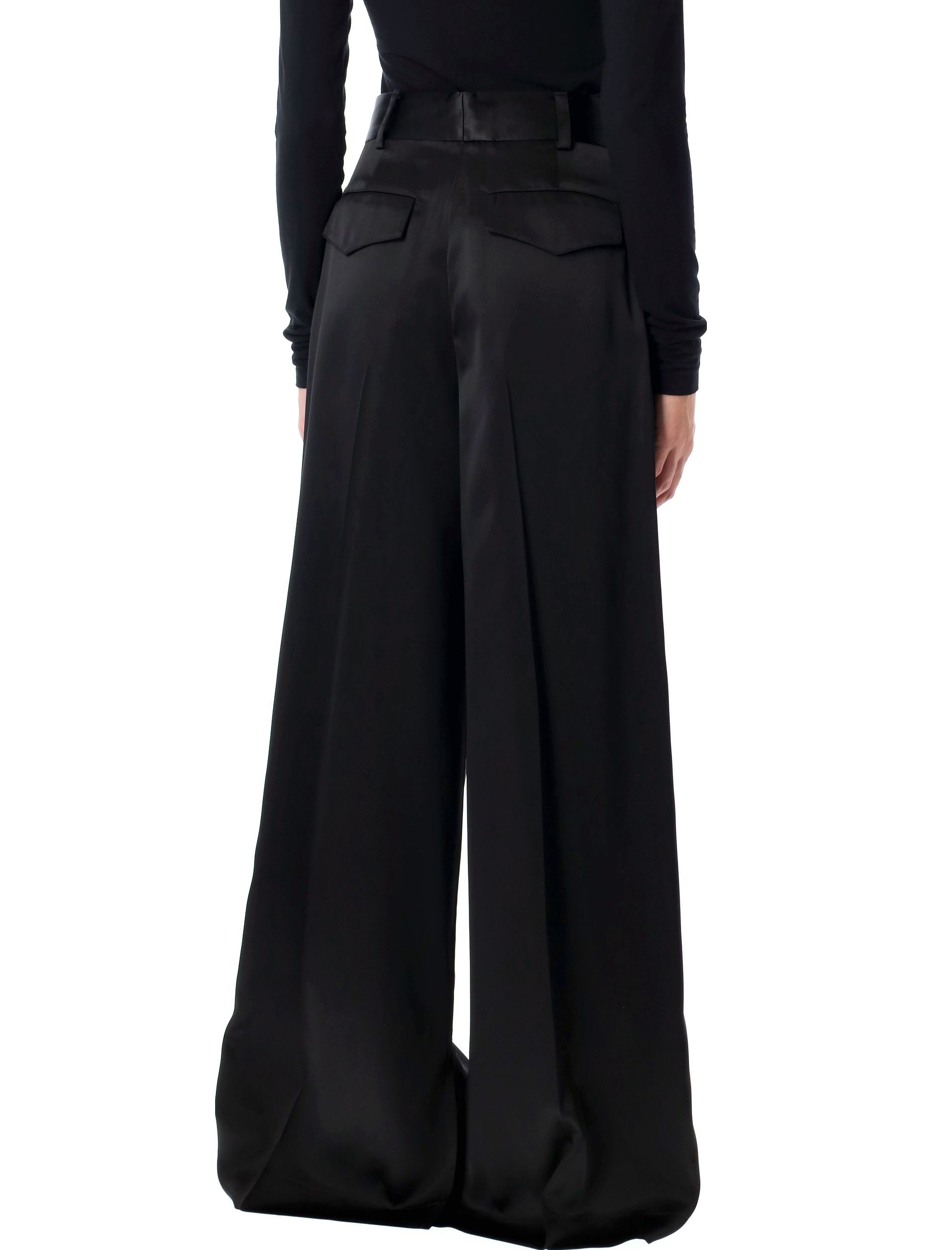 JIL SANDER Satin Palazzo Pants with Relaxed Fit - Size 34