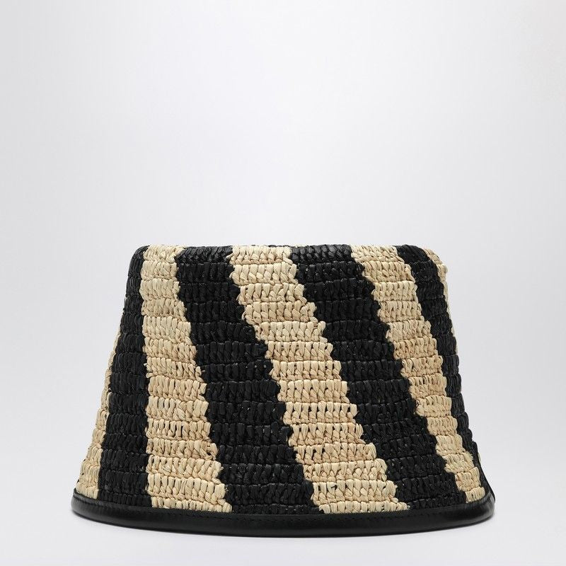 JACQUEMUS Striped Raffia Bucket Hat