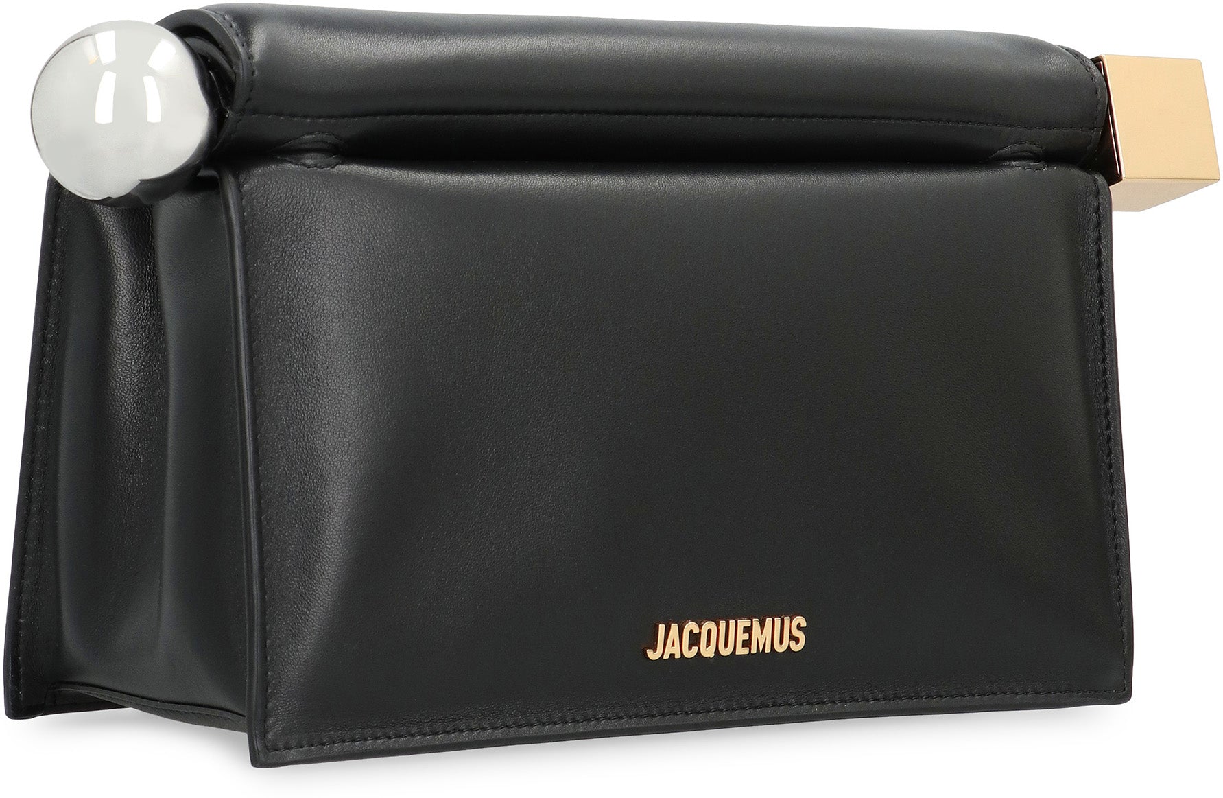 JACQUEMUS Mini Leather Clutch Bag with Magnetic Closure