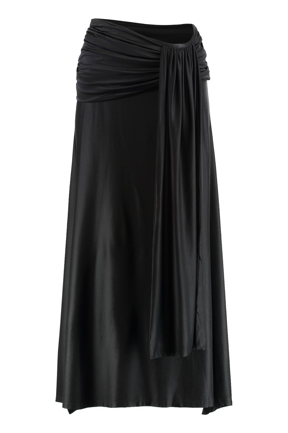PACO RABANNE Asymmetric Hem Satin Skirt for Women