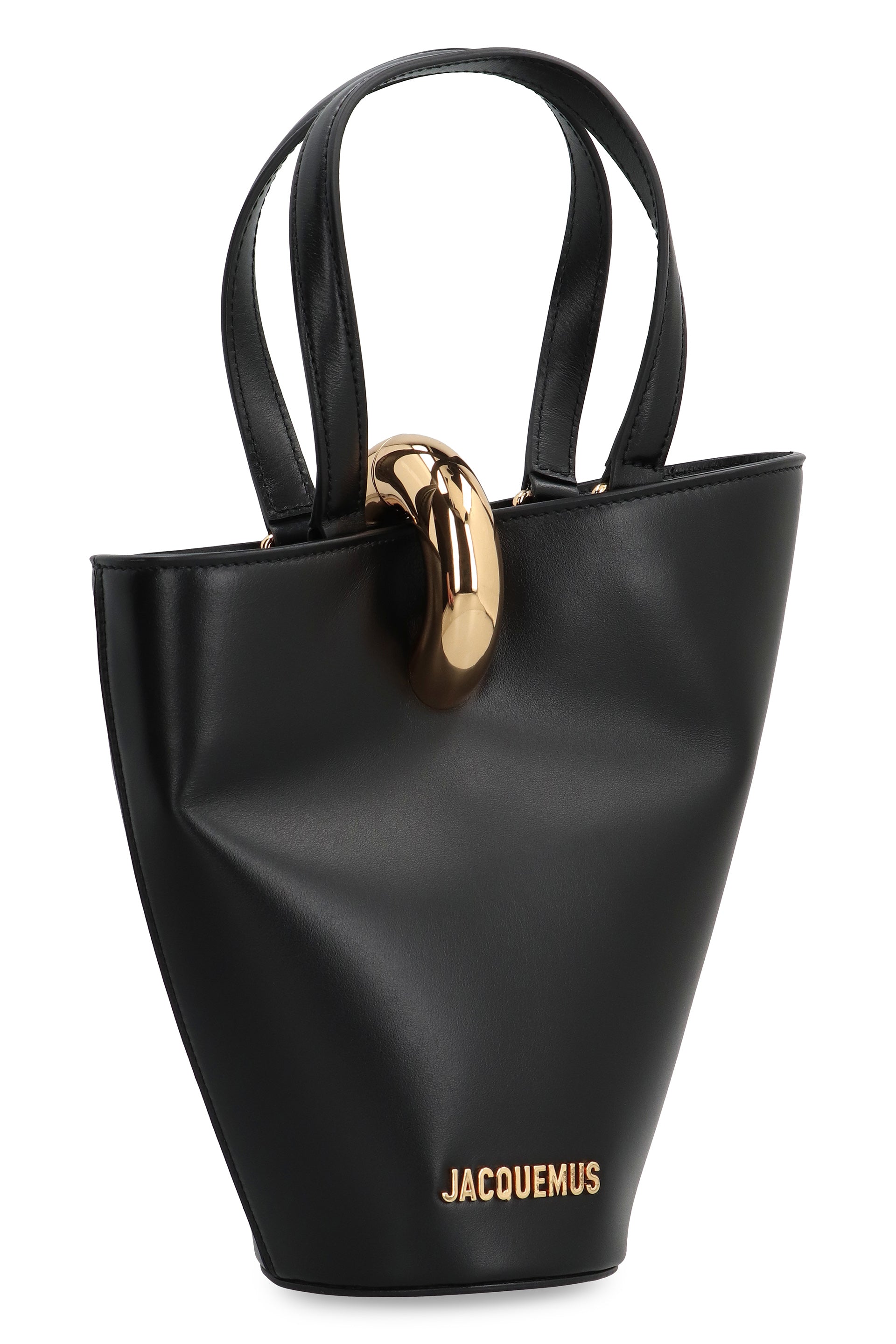 JACQUEMUS Mini Leather Bucket Handbag with Adjustable Strap
