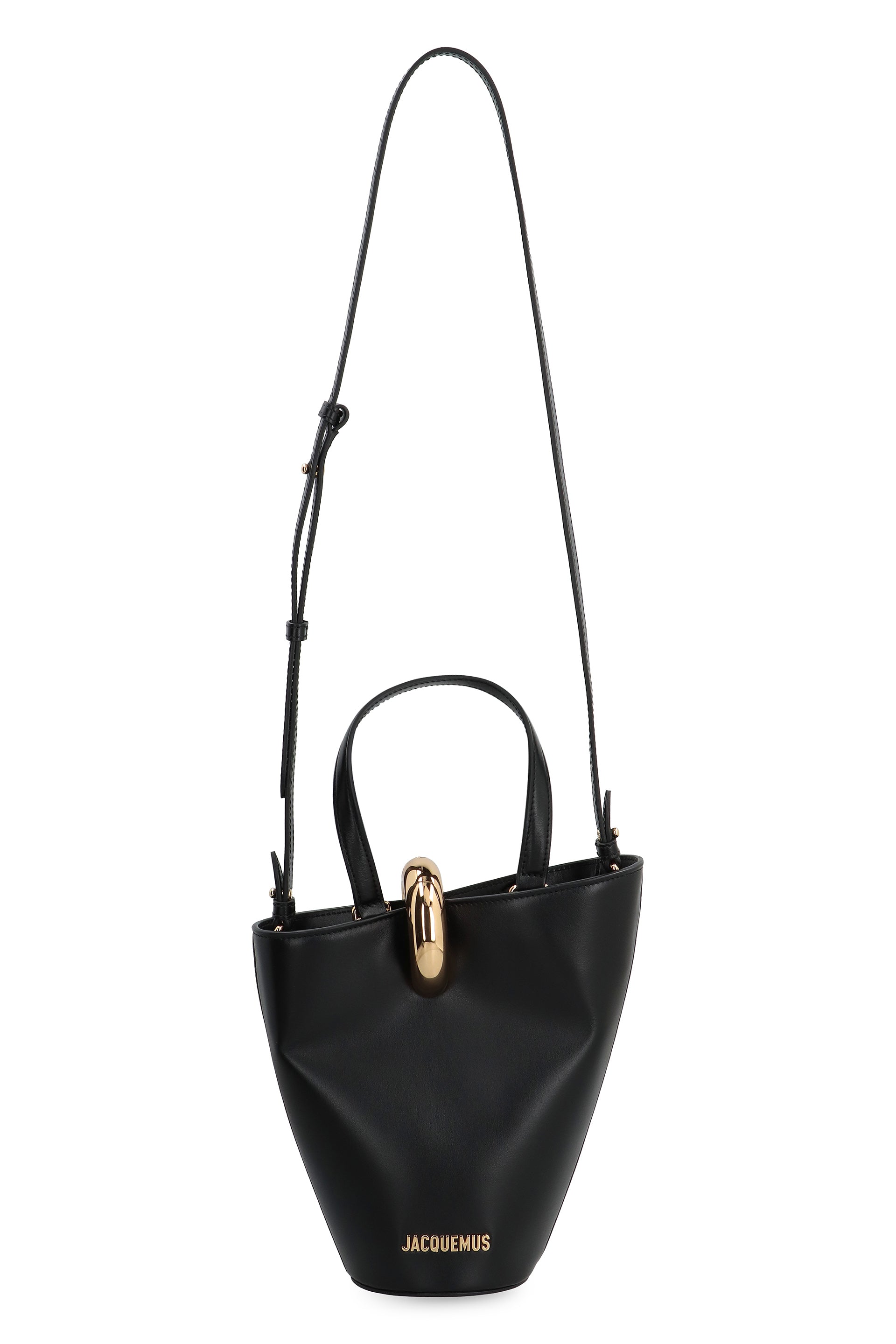 JACQUEMUS Mini Leather Bucket Handbag with Adjustable Strap