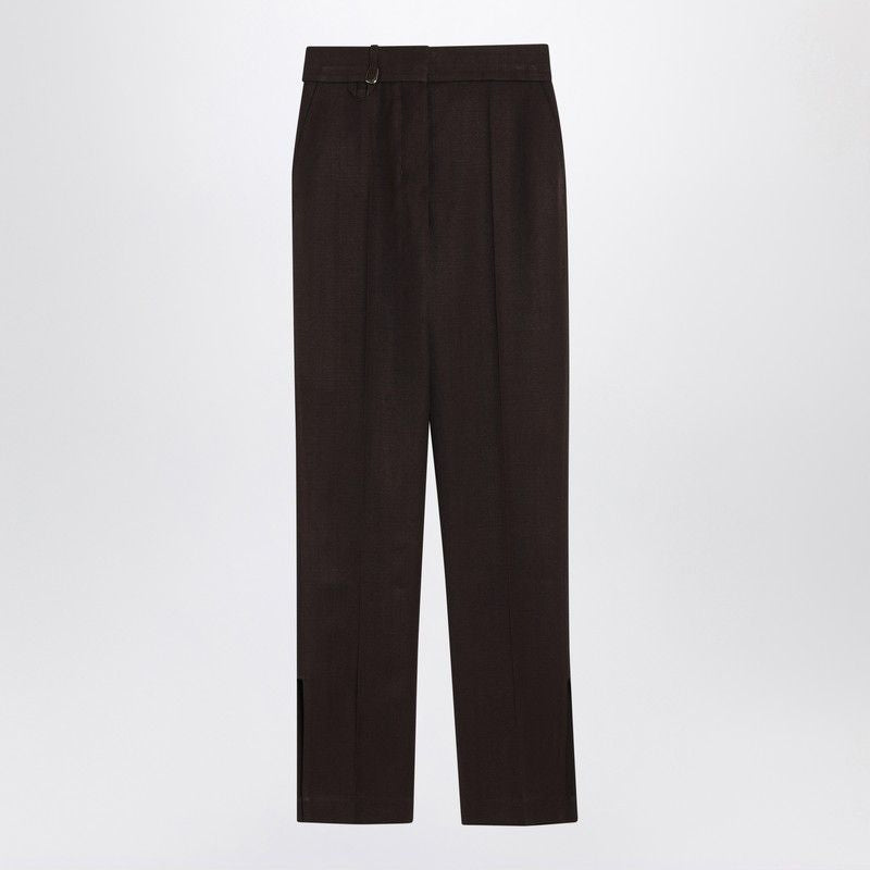 JACQUEMUS Sleek Silk Blend High-Waist Trousers