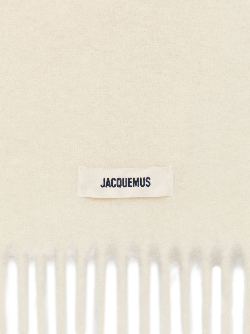 JACQUEMUS Fringed Edge Logo Patch Rectangular Scarf