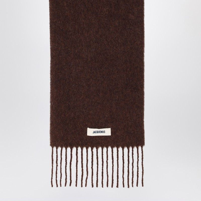 JACQUEMUS Textured Alpaca and Mohair Scarf with Decorative Fringes