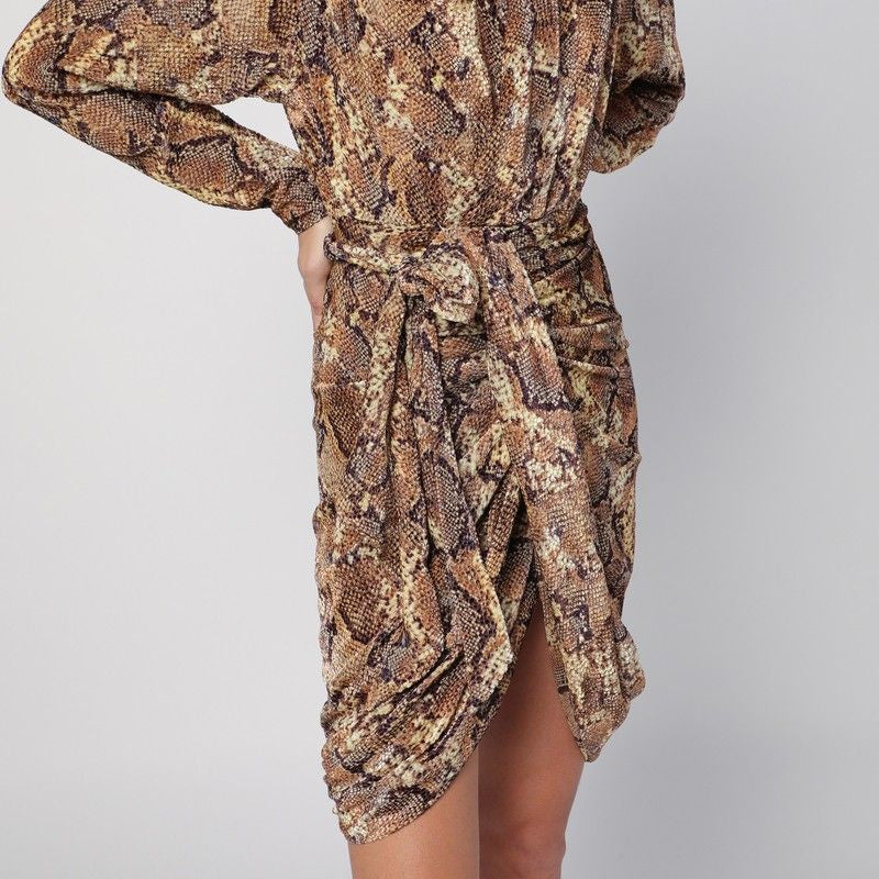ISABEL MARANT Mini Snake Print Velvet Dress