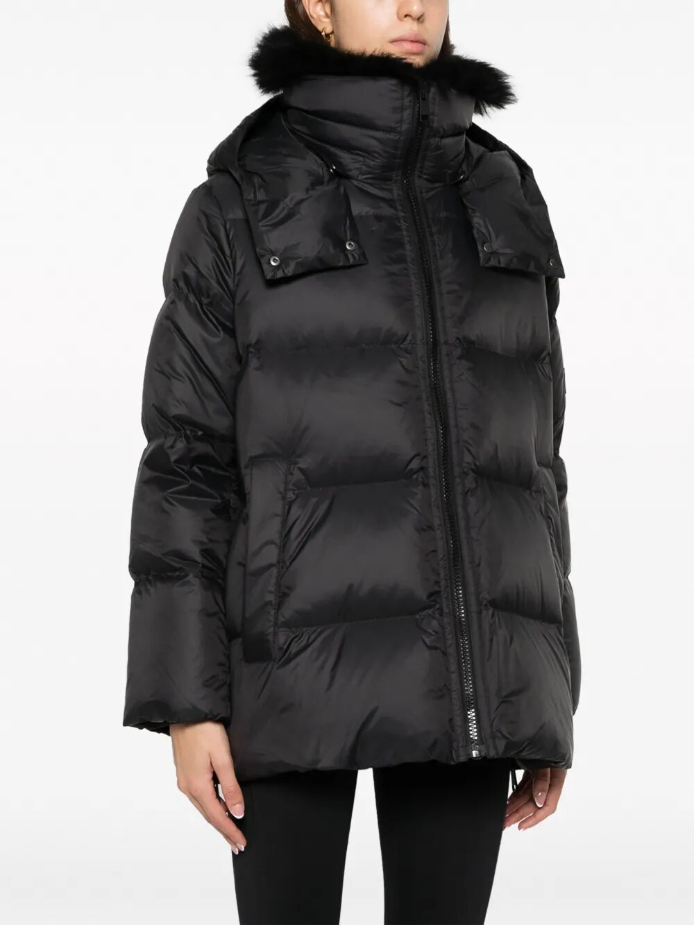 YVES SALOMON Hooded Jacket with Fur Collar for Women - FW25 Collection