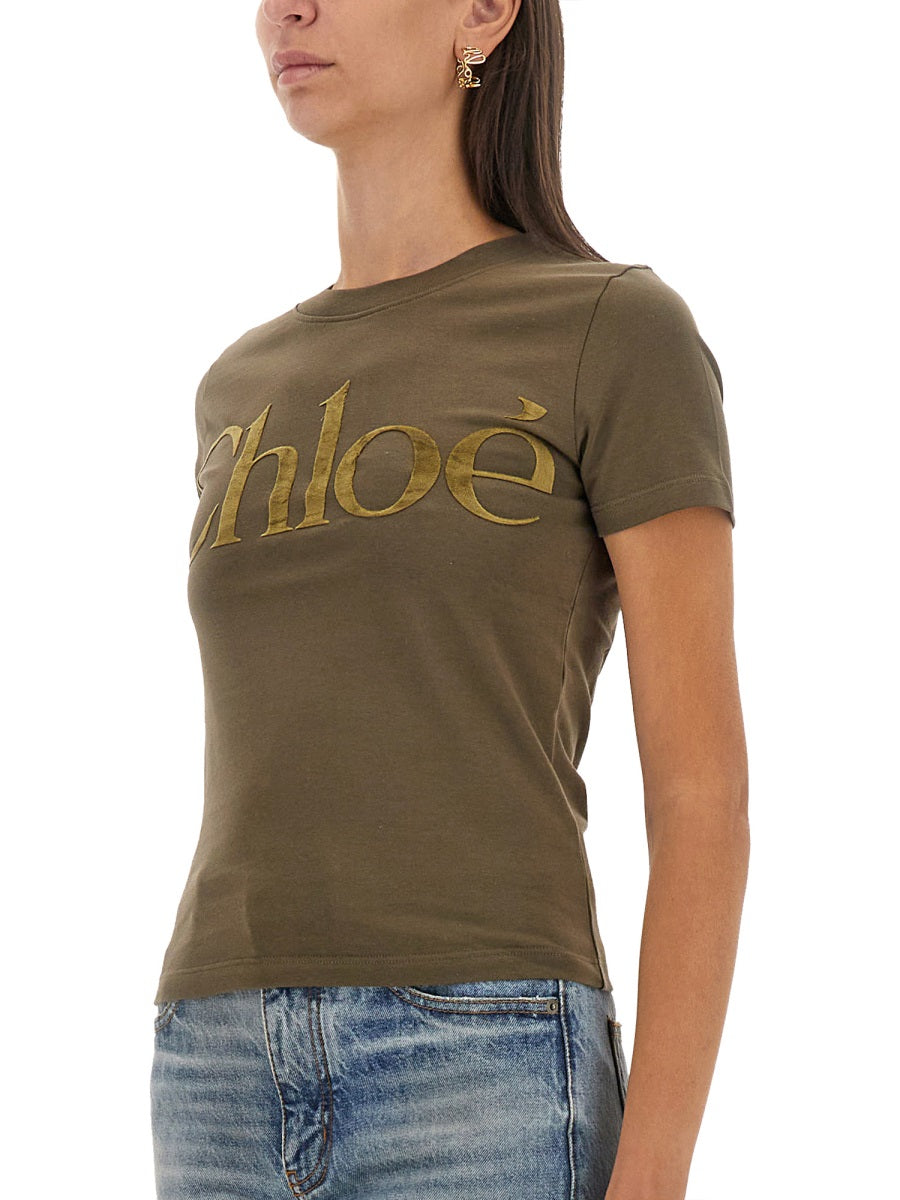 CHLOÉ Classic Logo T-Shirt - Women's Regular Fit