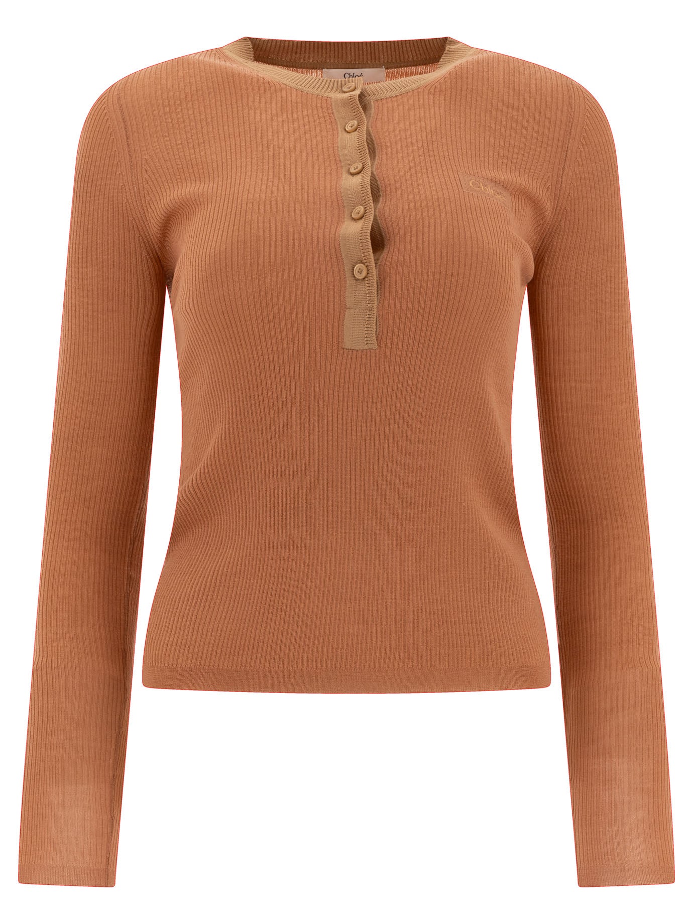 CHLOÉ Elegant Slim Fit Henley Shirt for Women