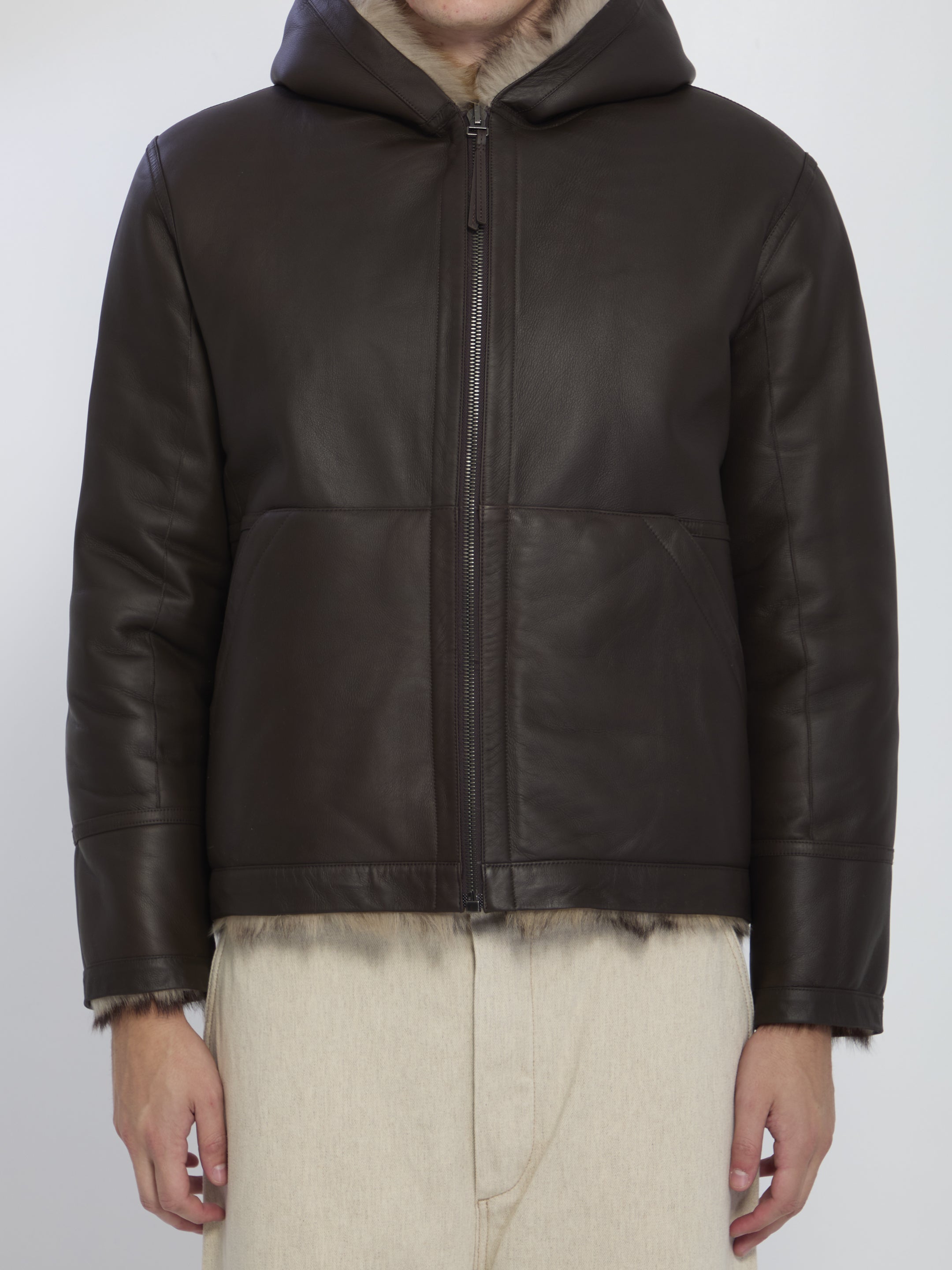 YVES SALOMON Reversible Lamb Fur Jacket - Size 50