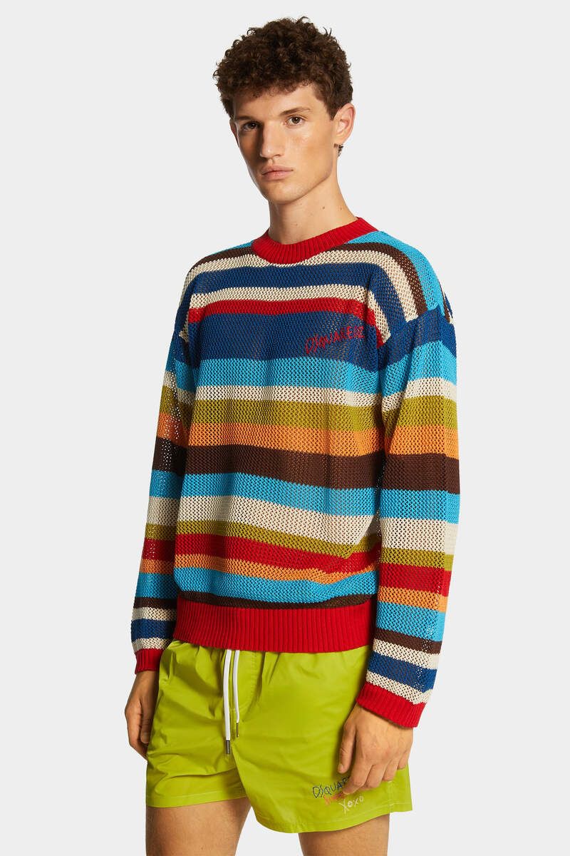 DSQUARED2 Men's Striped Cotton Pullover - Spring/Summer 25